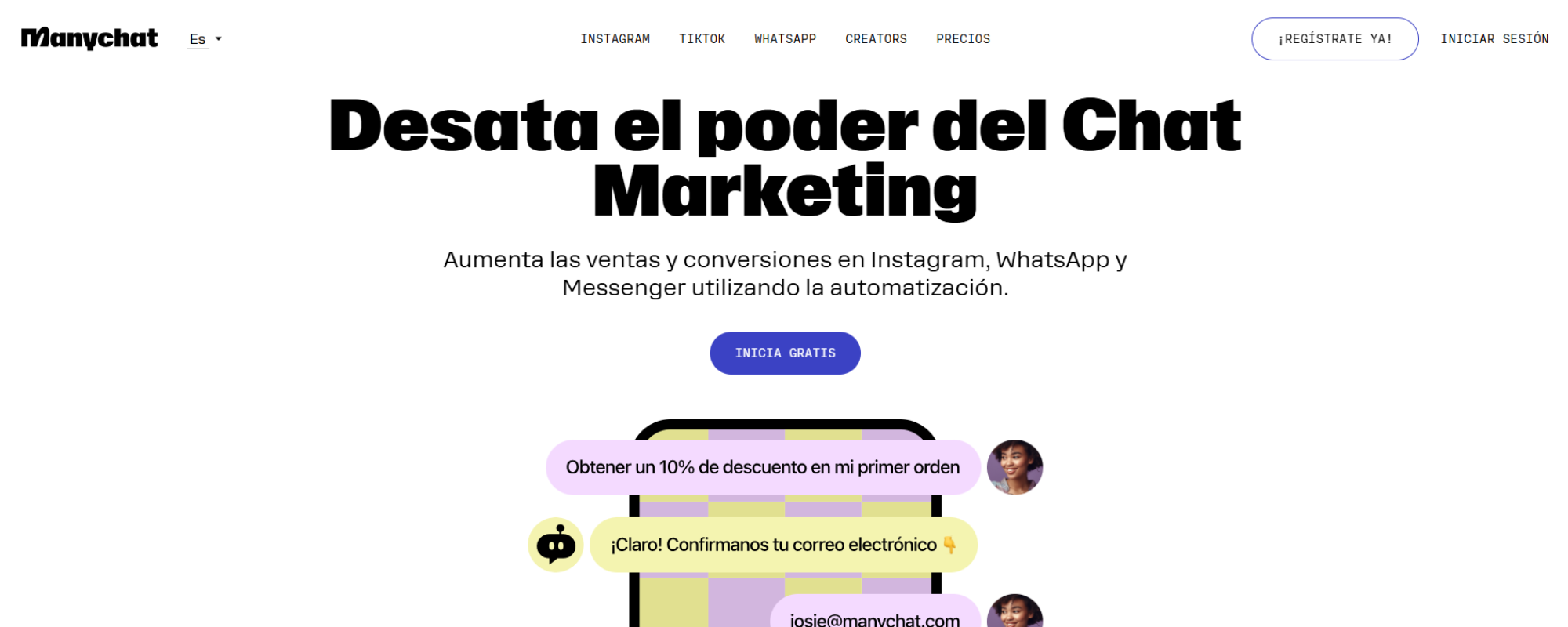 Mejores Softwares para Administrar WhatsApp en Empresas, Manychat